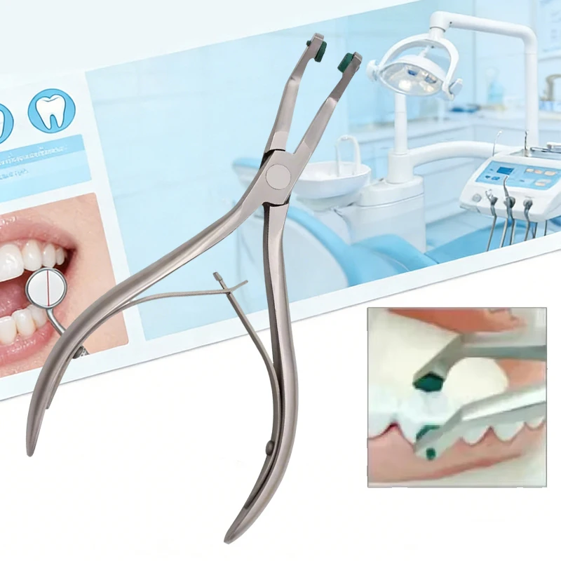 Dental Crown Remover Plier Green Rubber Tips Crown Extraction Dentist Temporary Tool