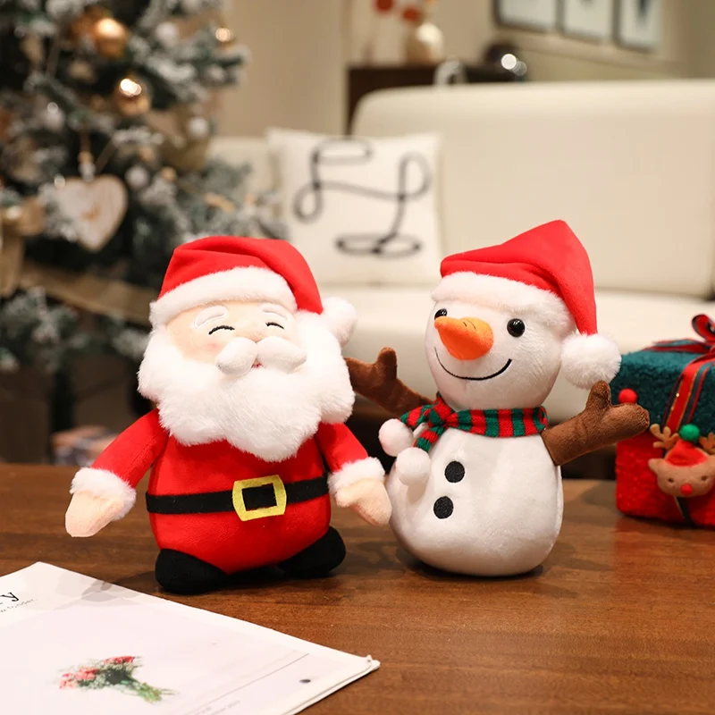 

Рождественские плюшевые игрушки, кавайное дерево, снеговик, кукла, олень, пряничный человечек, мягкая подушка, подарок для детей