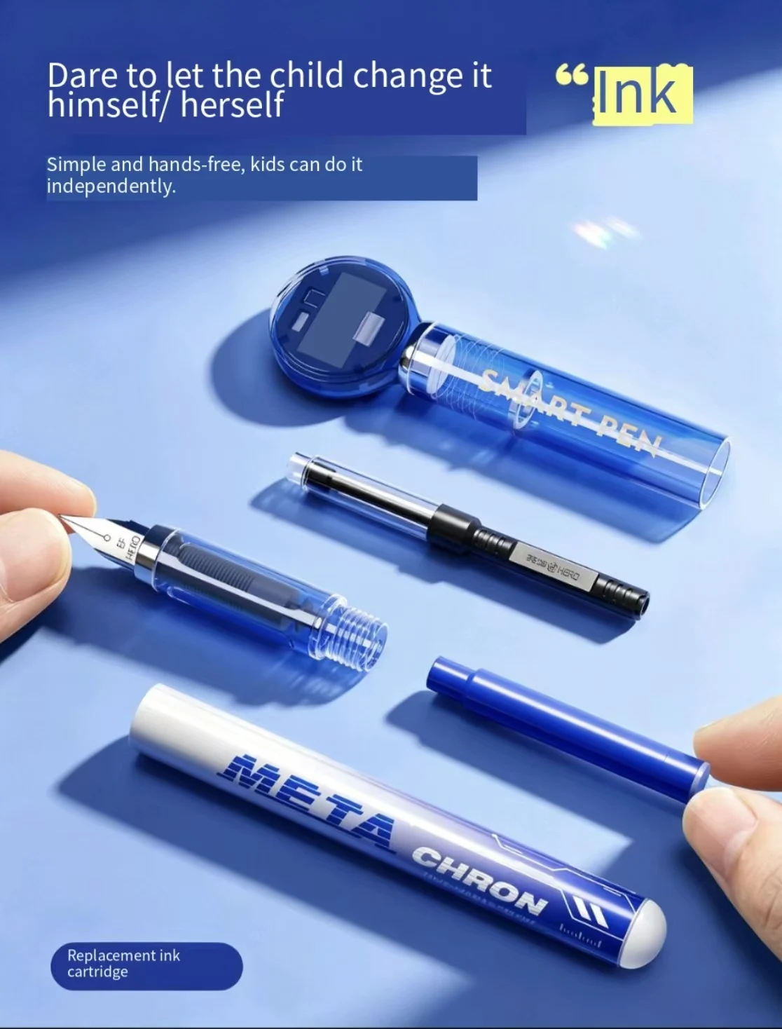 Hero P216 Timing Display Fountain Pen, Support Ink Cartridge Replacement, Elegant Design, Ideal for Calligraphy & Daily Writing