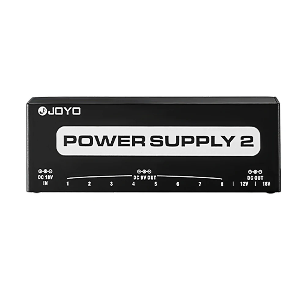 JOYO JP-02 Guitar Pedal & Amplifier Power Supply 7 Channel 9V 100mA Output, 1 Channel 12V/18V 100mA and 9V 500mA Output