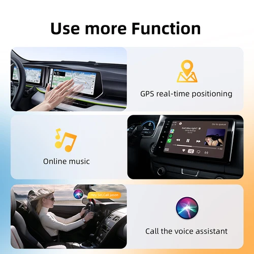 Imagen 2 del producto Dongle inalámbrico CarPlay 2 en 1, adaptador inalámbrico para Android Auto, caja inteligente AI, sistemas inteligentes para coche con CarPlay con cable