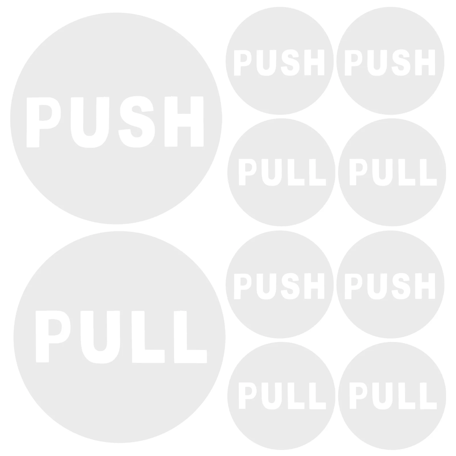 10 مجموعة ملصقات الباب الزجاجي نحت جوفاء دفع سحب علامات الباب للمنزل مكتب مخزن مستودع تسميات الزخرفية قابلة لإعادة الاستخدام