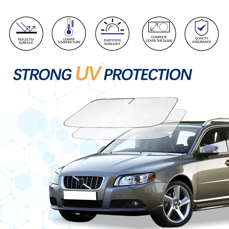 Windshield Sun Shade For Volvo V70 R design V70 Sunshade Sun Visor Protector Foldable Blocks UV Rays Keep Your Car Cooler