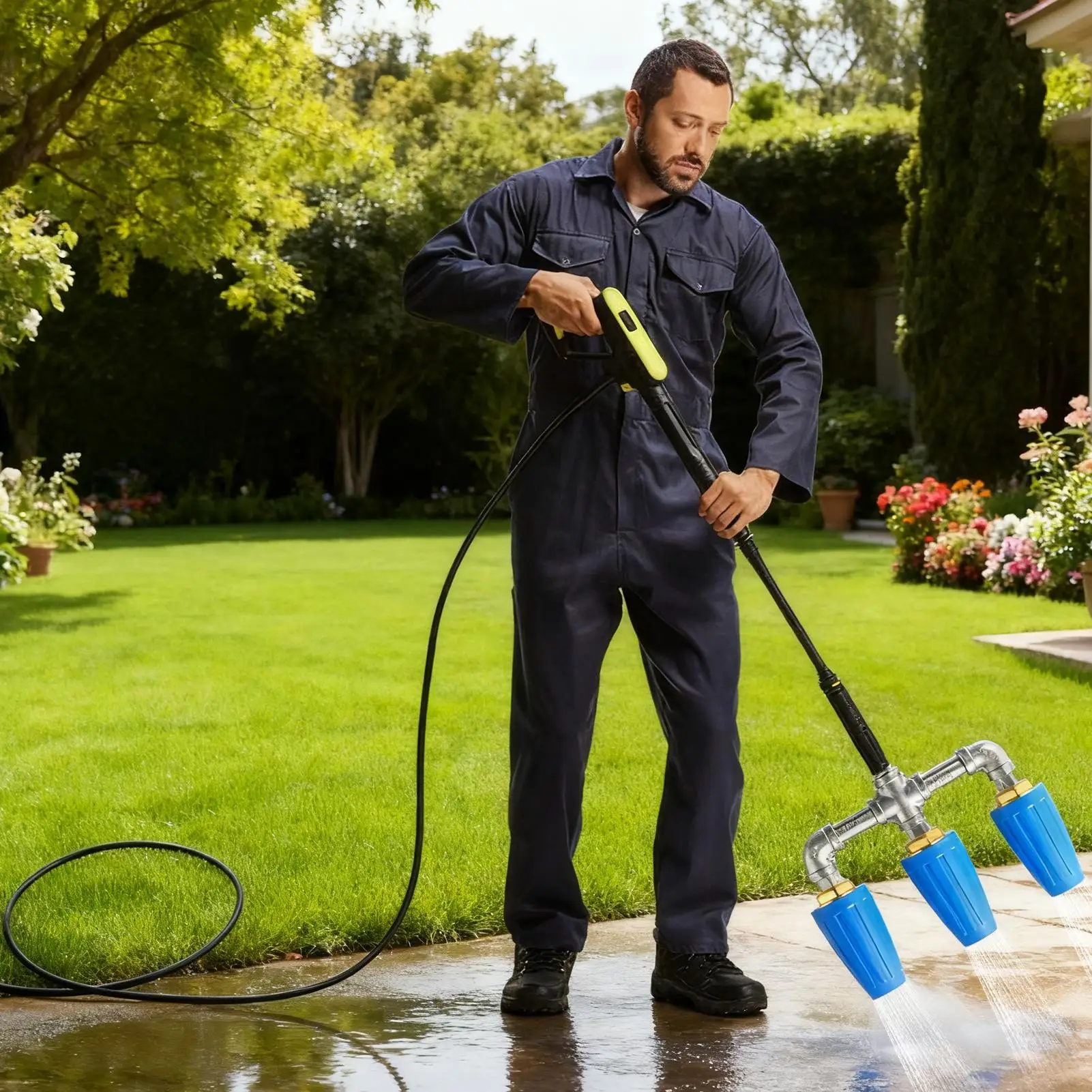 Bico para lavadora de pressão, poderoso bico para lavadora de pressão com rotação de 360 graus, para jardas, porches, jardins, gramado, varandas