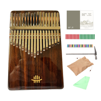 Hluru 17 Key Professional Rosewood Kalimba 21 Key Resonator Thumb Piano Walnut Finger Piano Box Mbira for Beginner