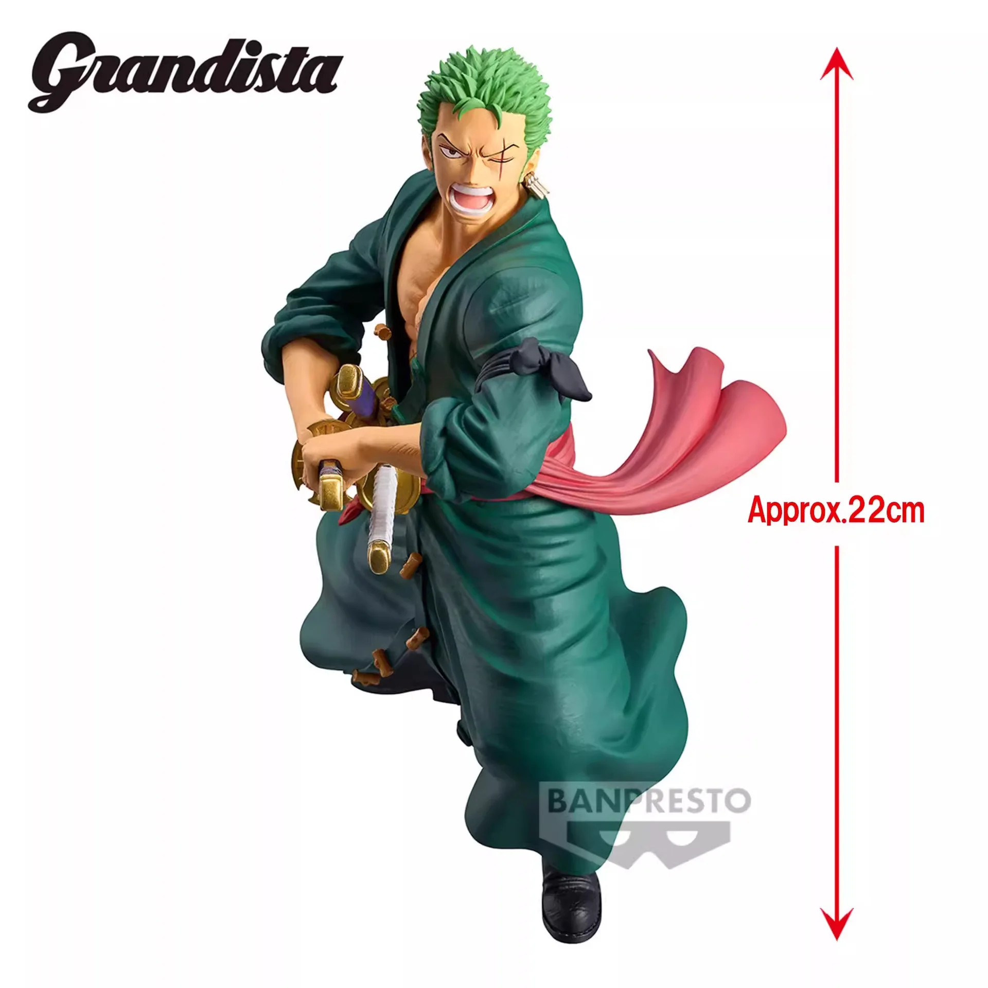 Oryginalny Bandai One Piece Roronoa Zoro rysunek Banpresto Anime figurka 22cm modele kolekcjonerskie ozdoby lalki zabawki prezent