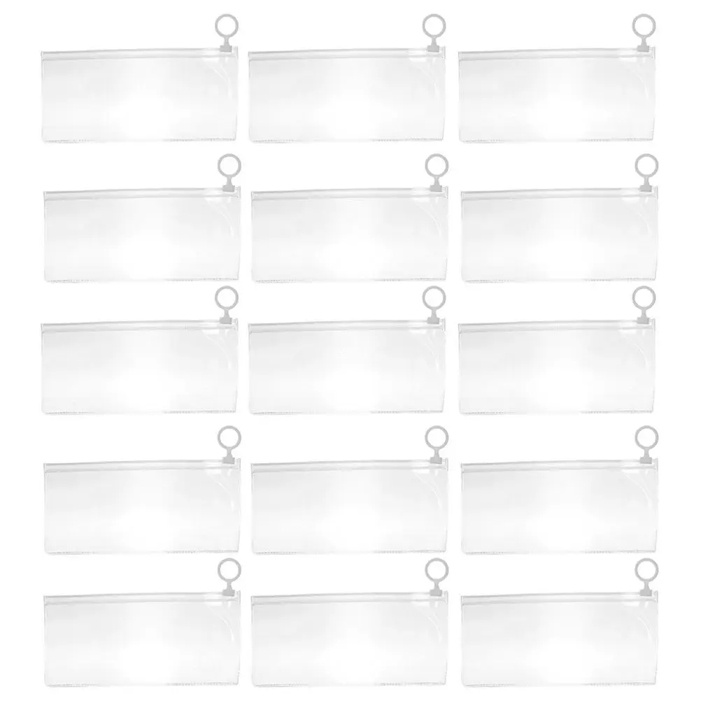 50Pcs Transparent PVC Pencil Bag Clear Zipper Pen Storage Pouch Portable Lightweight Stationery Organizer for Students Artists