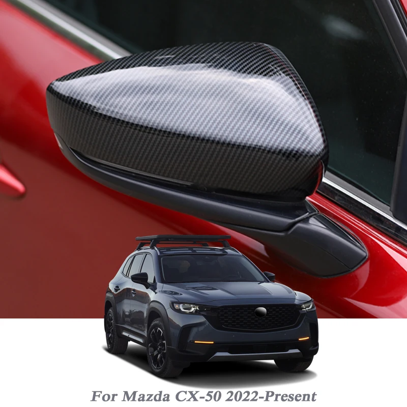 

2PCS Rearview Mirror Rain Eyebrow Cover Sequin Car Chromium Styling ABS For Mazda CX-50 2022-Present External Accessories