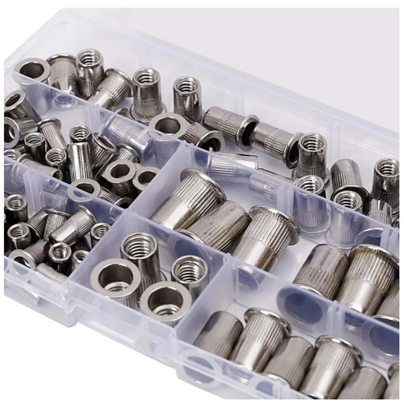 M3-M12  Rivet Nuts, Threaded Insert Rivnuts Assortment Kit for Metal Sheet, Furniture, Automotive, Corrosion Resistant Fasteners
