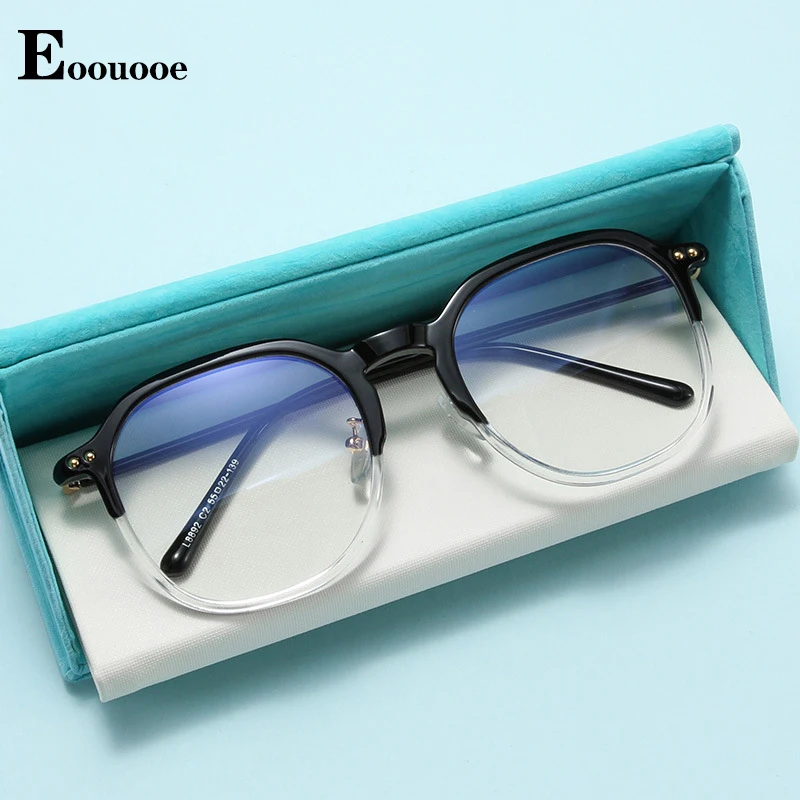 Internet Celebrity Fashion New Glasses Frame For Men Women Large Size Design TR90 Oculos Anti Blue Light Opticos Myopia