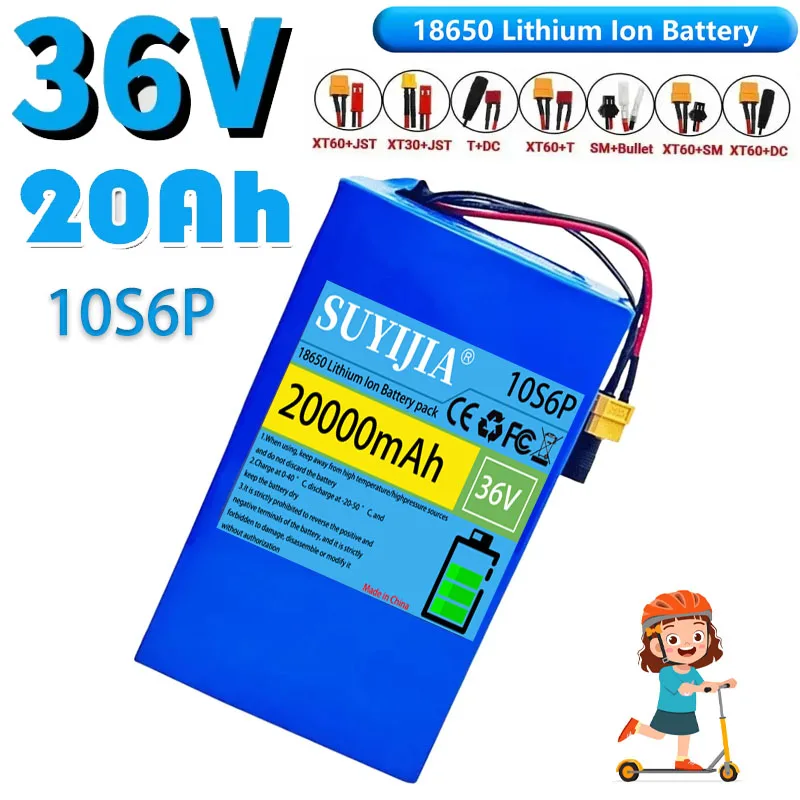 Batterie Au Lithium 10S6P 36V 20000mAh 18650 Pour Batterie De Remplacement Longue Portée Haute Capacité 36V 20Ah Avec BMS