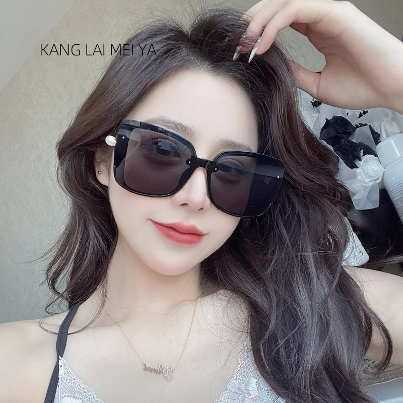 النسخة الكورية الجديدة من مزاجه لؤلؤة نظارات شمسية تهز نغمة شبكة الأحمر مع مربع نظارات شمسية امرأة الشارع عبر الحدود #5