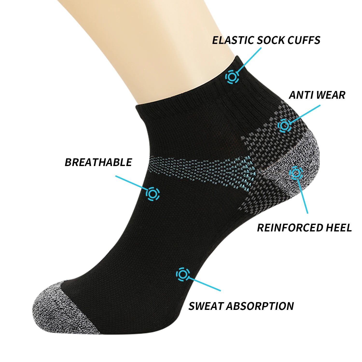 New looped bottom thickened sports socks for warmth, sweat absorption, and all season sports socks