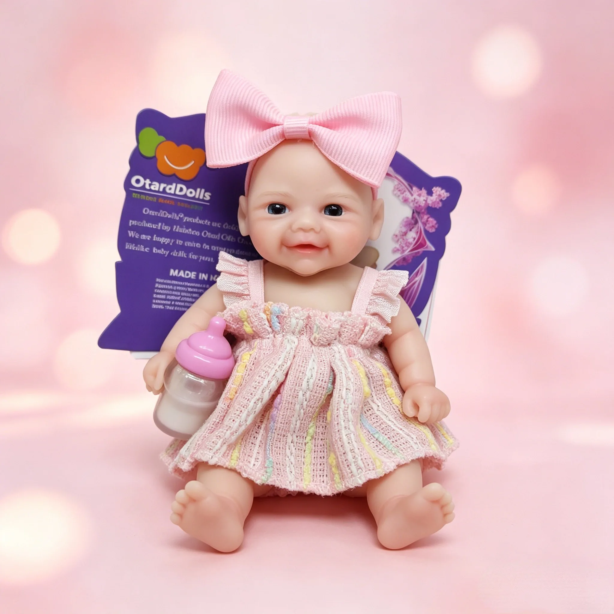 

6 Inch Silicone Reborn Baby Doll Vivienne Girl Open Eyes Version Handmade Soft Touch Toy For friends