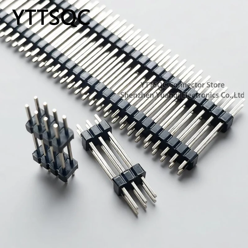 10pcs 2.54mm Straight 2X40p L15/17/19/21/25/27/30/35/40mm Gold-plated Double Row Double Plastic PCB Board Spacer Male Pin Header