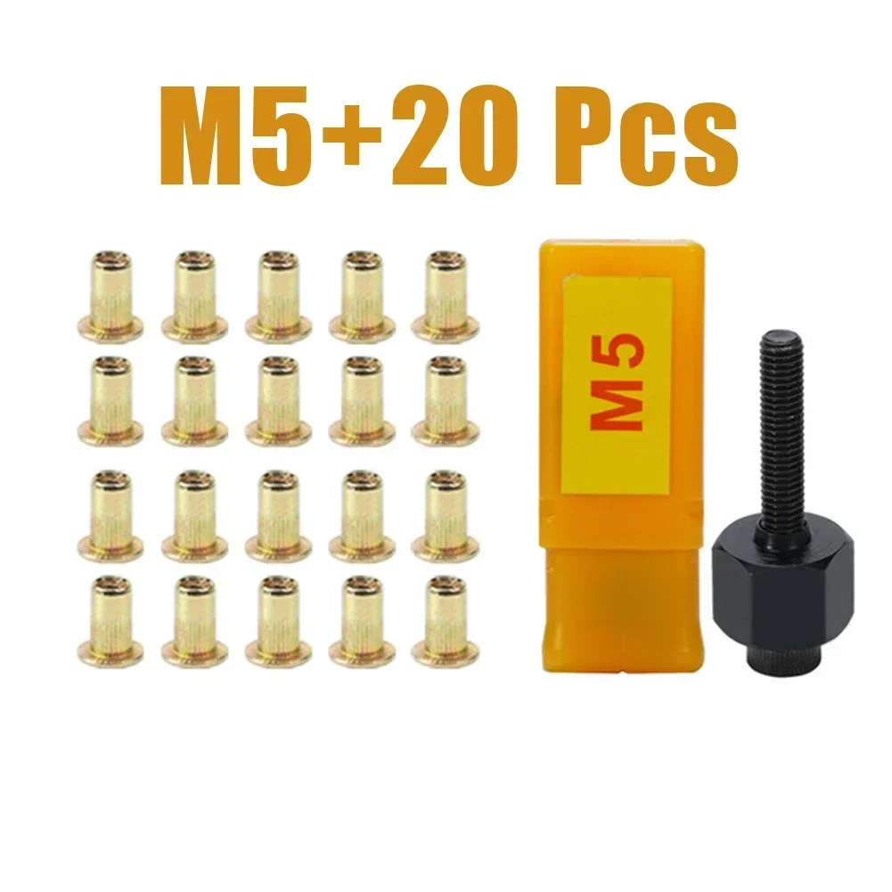 Hand Rivet Nut Gun Head Nuts Rivet Nut Tool 21pcs/Set Manual Riveter Rivet Nut Tool Accessories For Nuts M5 M6 M8 M10