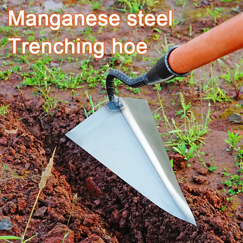Enxada de Trincheira Engrossada Multifuncional Enxada Apontada Triangular Grande Pequenas Ferramentas de Jardim Arando Solo Afrouxamento Agrícola