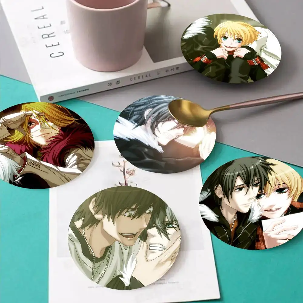 1pc Anime Togainu No Chi Wooden Coaster Colour Printing Cup Mat Home Desk Decoration Gifts