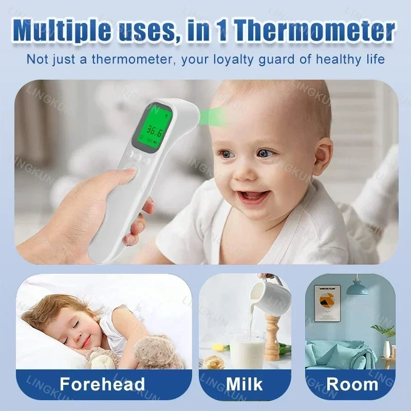 Digital Forehead Thermometer Electronic Contactless Clinical Accuracy Non-contact Body Temperature Meter Fever for Adult Child