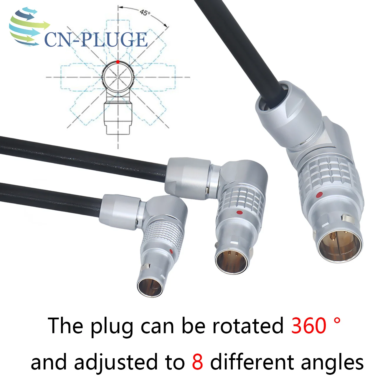 Adjustable Right Angle Plug FSG 0B 1B 2B Series 2 3 4 5 6 7 8 9 10 12 14 16 18 19 26 30 32Pins Push-Pull Connectors