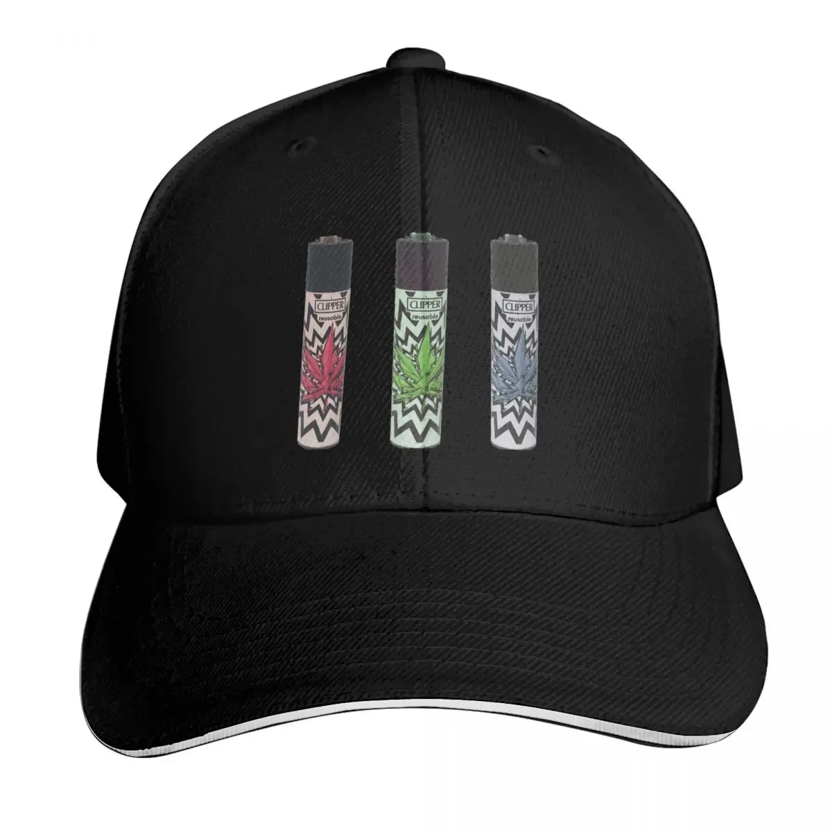 420 Clipper Lighter in Three Colours Baseball Cap Contrast Two Tone Brim Snapback Flat Bill Strapback Dad Hat