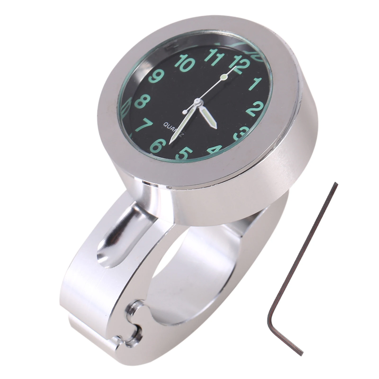 

Motorcycle Handlebar Clock Stainless Steel Refit Night Vision Waterproof Shockproof Buckle Watch included LR626 Button battery