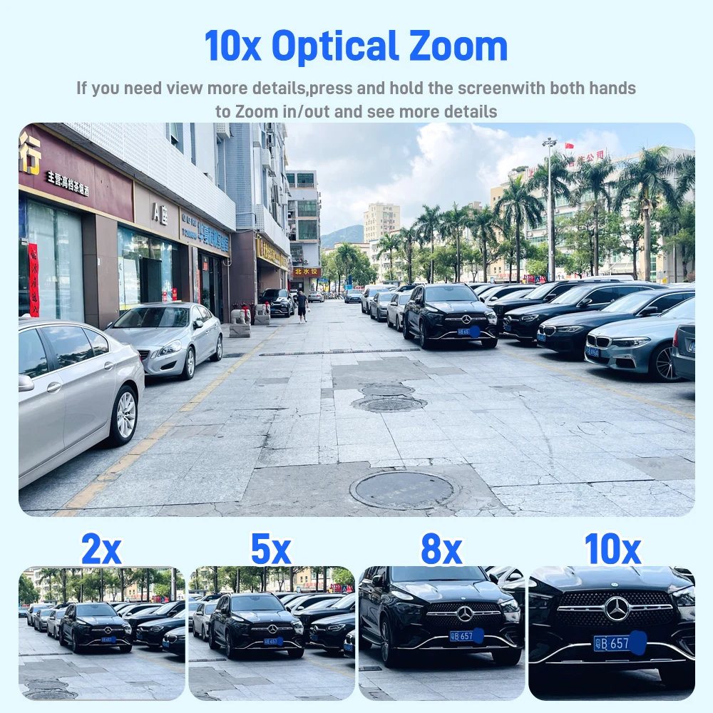 8MP Auto Tracking PTZ Solar Camera and Lighting, Human Detection PIR IP Camera with Siren,  Solar Powered CCTV Security camera