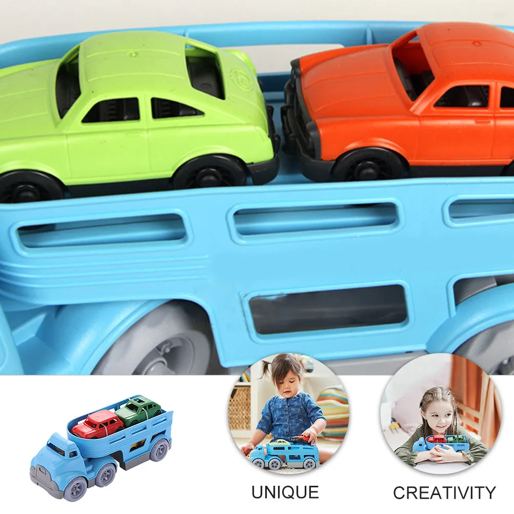 

1Set Big Pull Back Vehicle Carrier Loader Double Layer Truck Child Inertial Vehicle Educational Friction Powered Car Gift
