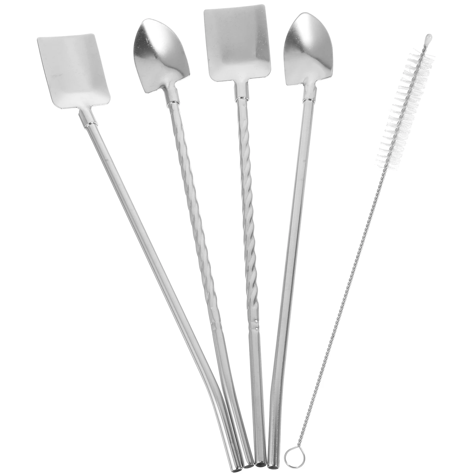 

Stainless Steel Watermelon Scoop Spoon Dessert Ice Cream Server Multipurpose Kitchen Straw Spoon Stirring Tool For Coffee Cake