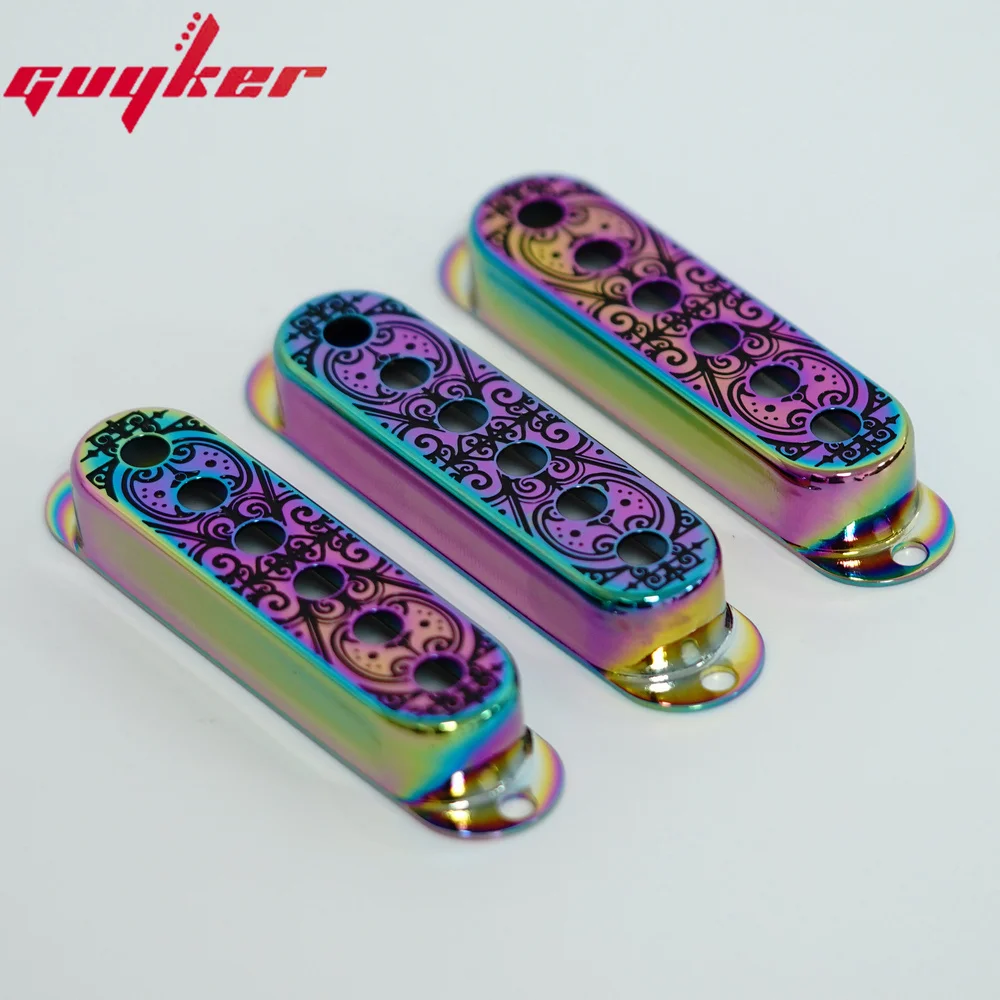 3pcs Single Coil Guitar Pickup Copper Cover Pole Spacing 52mm Window Flower Surface Available In Three Colors