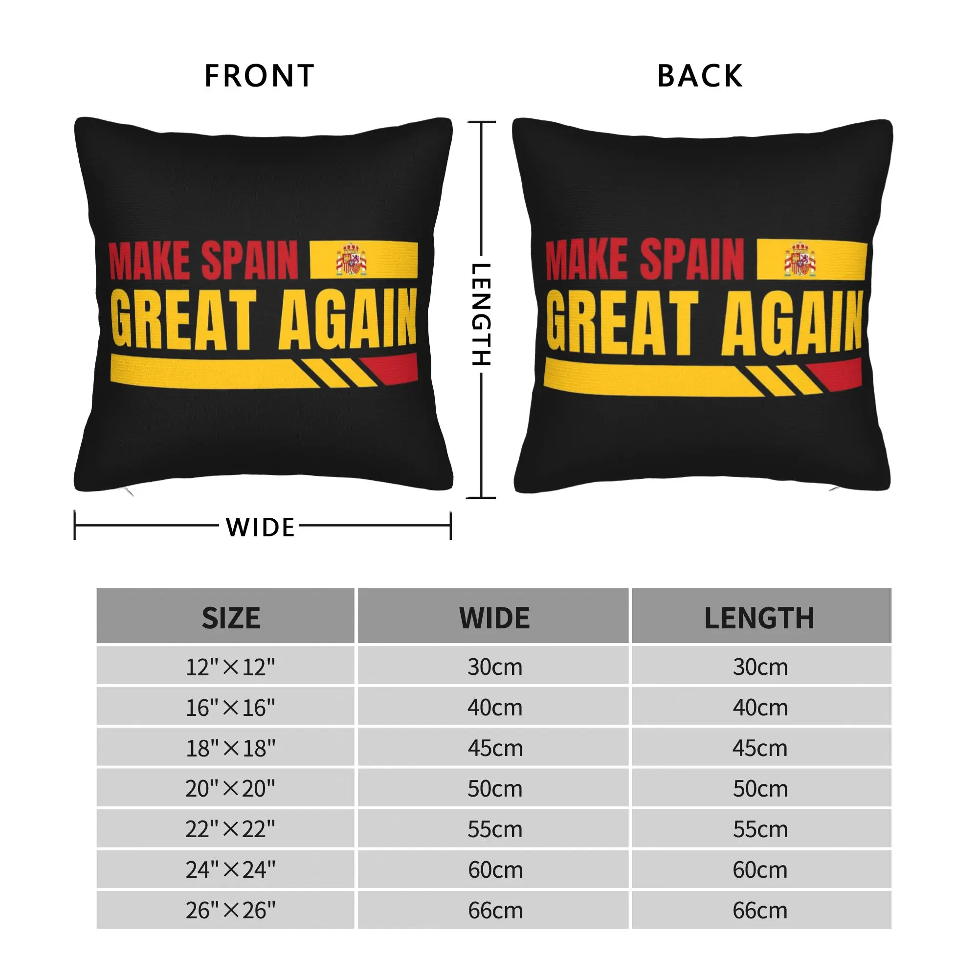 Make Spain Great Again Square Pillow Cases  Cushion Covers Awesome Polyester Decorative Pillowcase for Seat 40x40cm