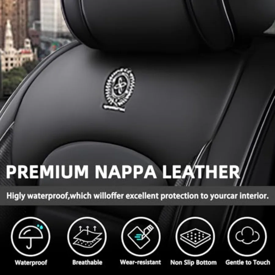 أغطية مقاعد السيارة العالمية لسيارة إنفينيتي Q50 الهجين 20142018 أغطية مقاعد مريحة ومضادة للانزلاق حماية مقعد جلدي مقاوم للماء
