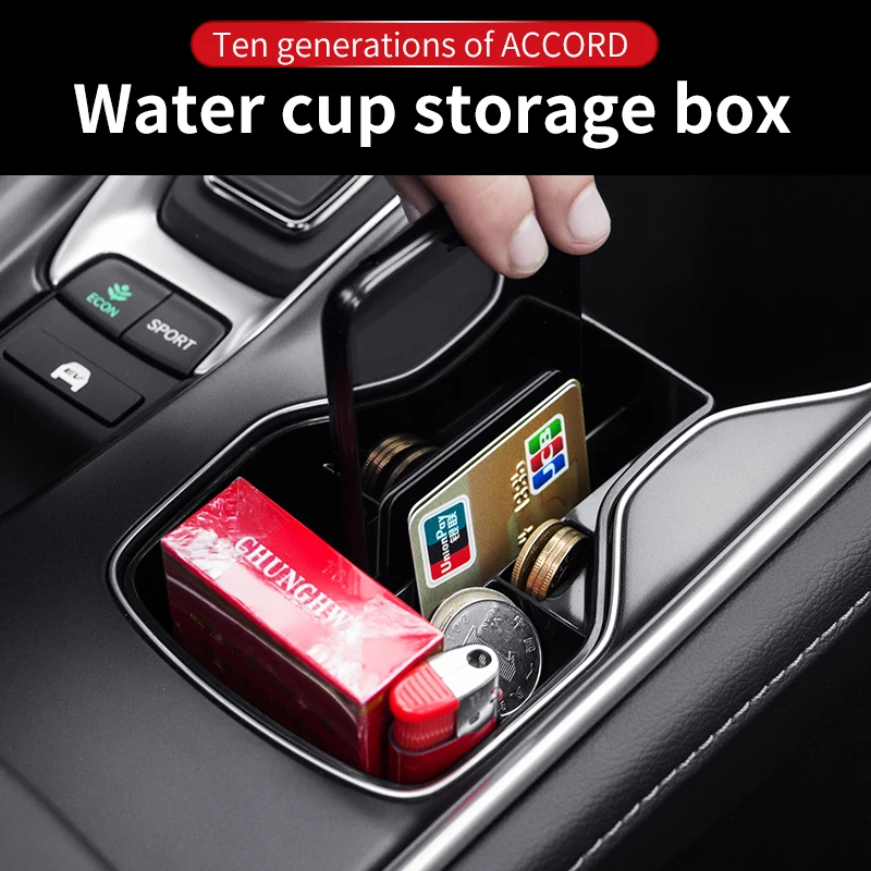 Wholesale Auto Parts Armrest Cup Holder Tray Car Interior Accessories Storage Box For Accord