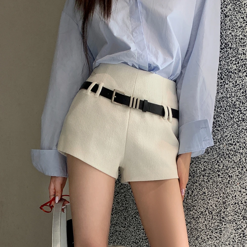 

Korean Fashion Autumn and Winter New Women Shorts 2024 Autumn New Elegant High Waist Slim Short Tweed Shorts Female Clothing