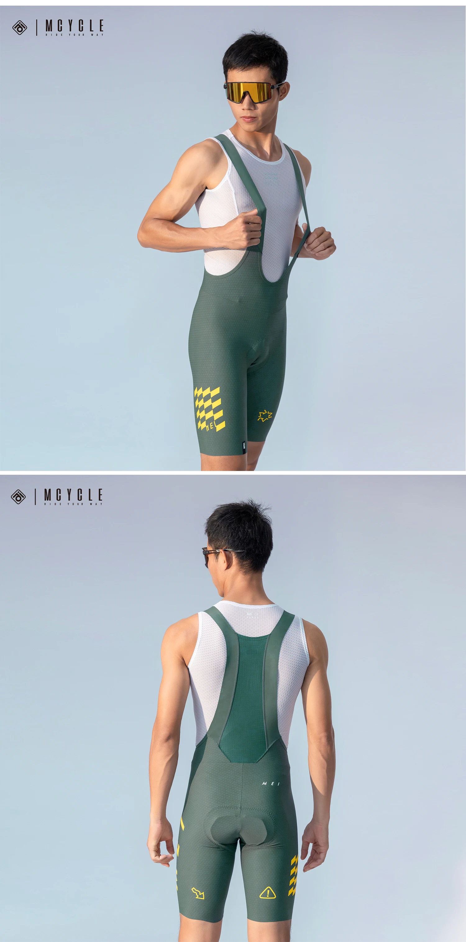 Mcycle Neue Stil Bike Shorts Strumpfhosen Anpassen Atmungsaktive Gepolsterte Fahrrad Shorts Nahtlose Radfahren Trägerhose Für Mann – Detail 18