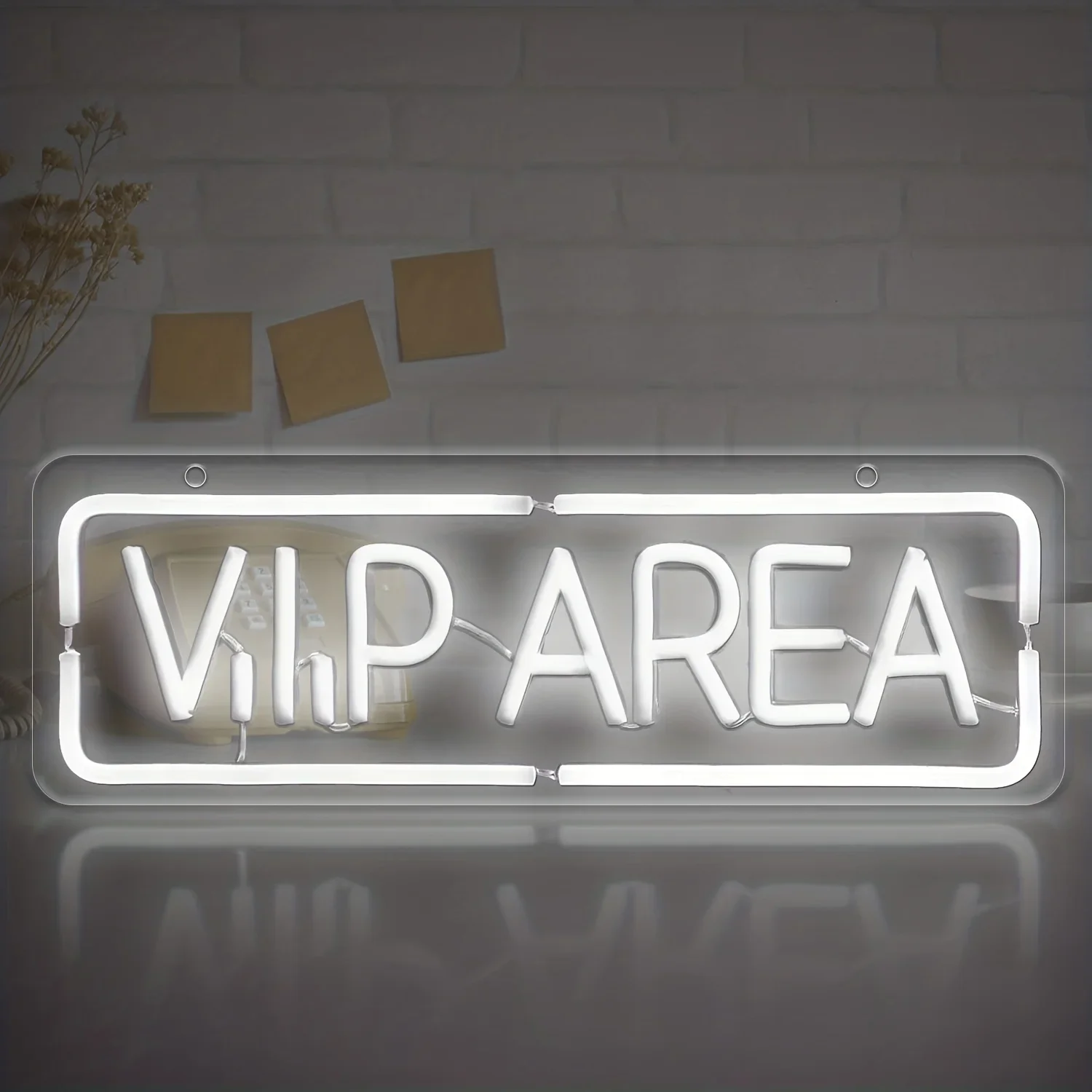 Vip Area Neon Sign Light, Led Dimmable Wall Night Light, For Bar Game Zone Restaurant Pub Club Wine Cocktail Party Decor