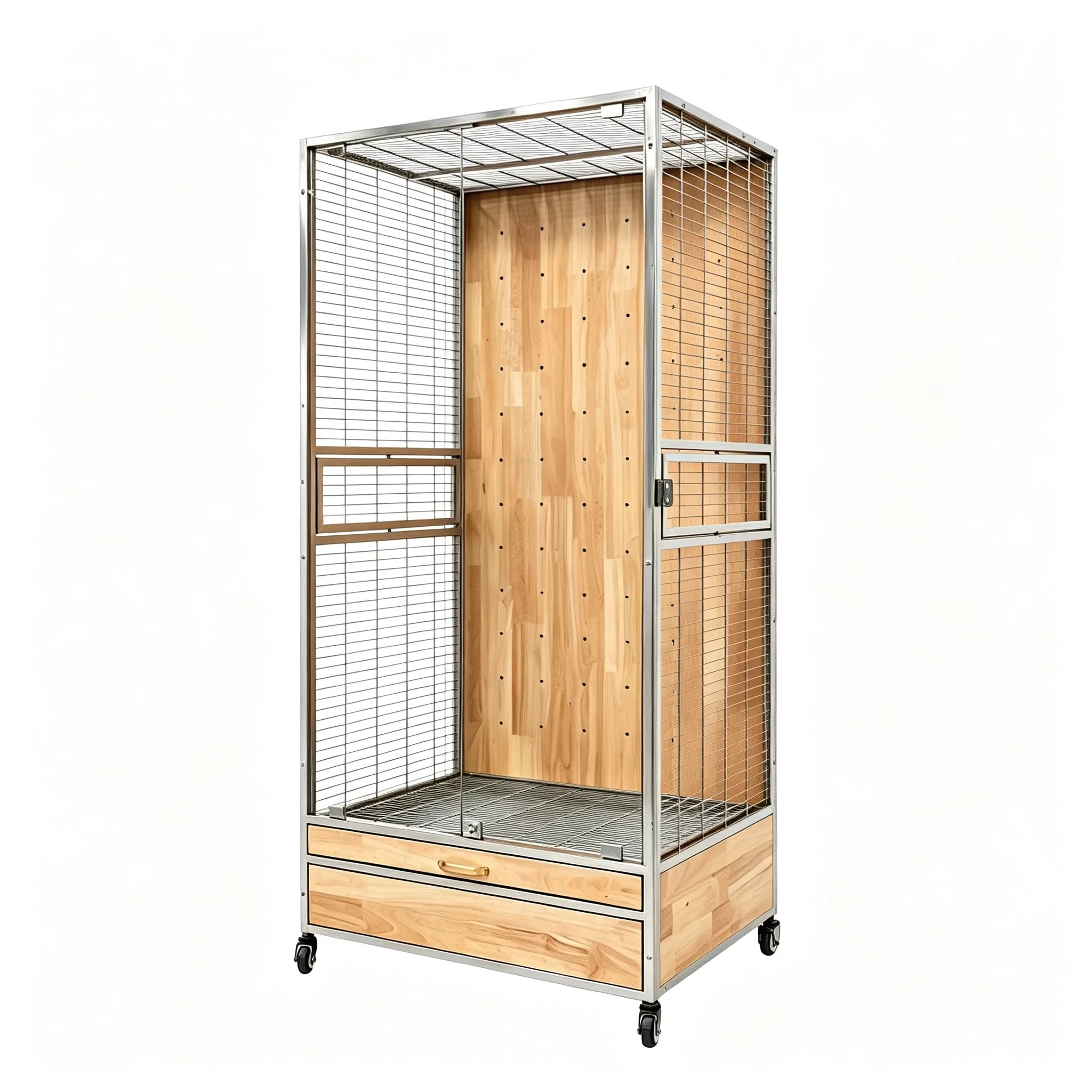 304 stainless steel ecological bird cage special large extra large Xuanfeng gray tiger skin luxury solid wood large parrot cage