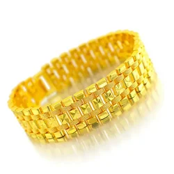 Gold shop with 9999 24k real gold men's bracelet dragon row bracelet bracelet boss bracelet send dad watch chain