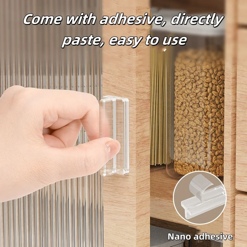 Clear Silicone Self Adhesive Handle No Drilling Stick On Cabinet Pull Transparent Drawer Knob Easy Install Wardrobe Furniture Ha