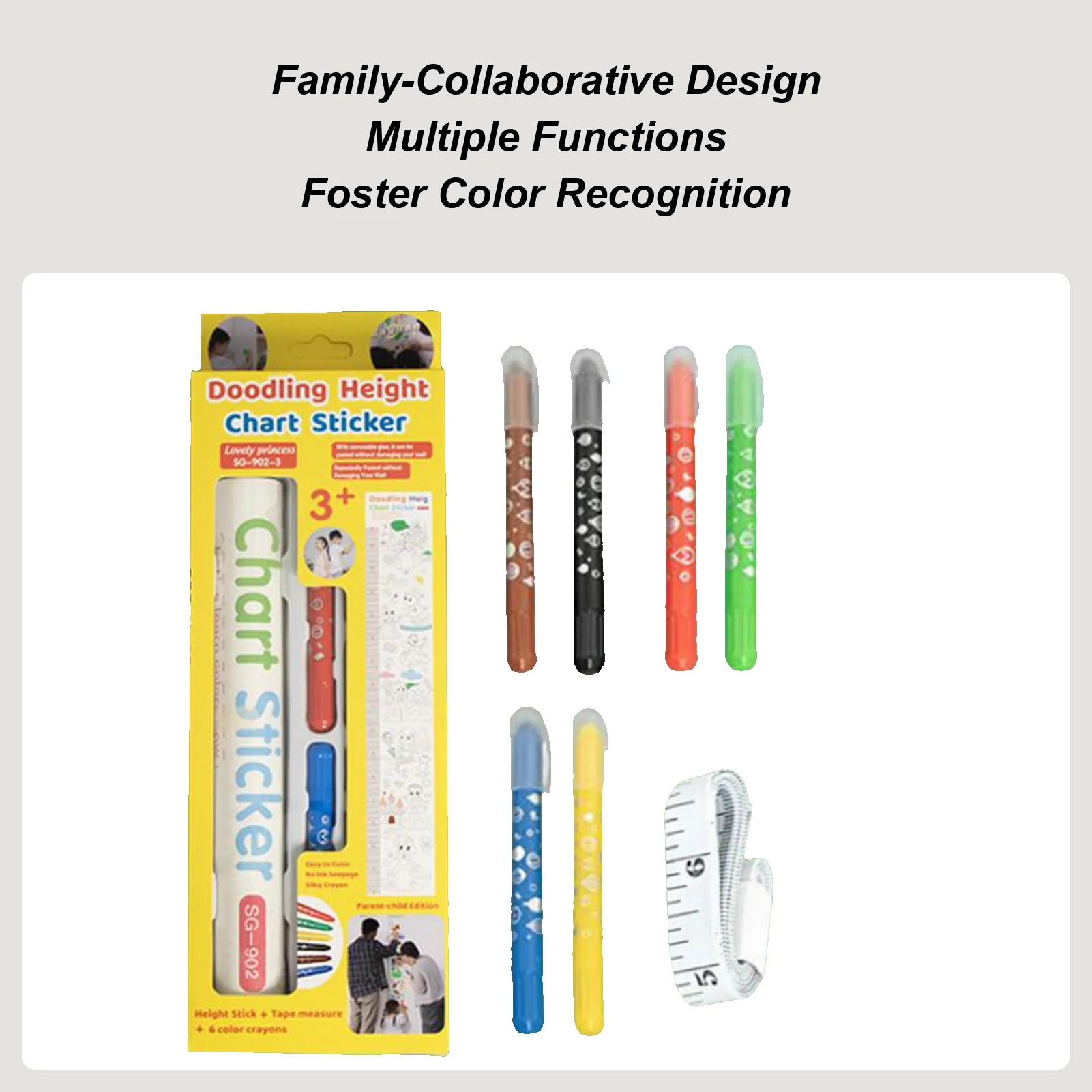 

Wall Measurement For Height Kids Doodling Height Sticker Decorative Growth Measurement Tool Wipeable For Nursery Bedroom