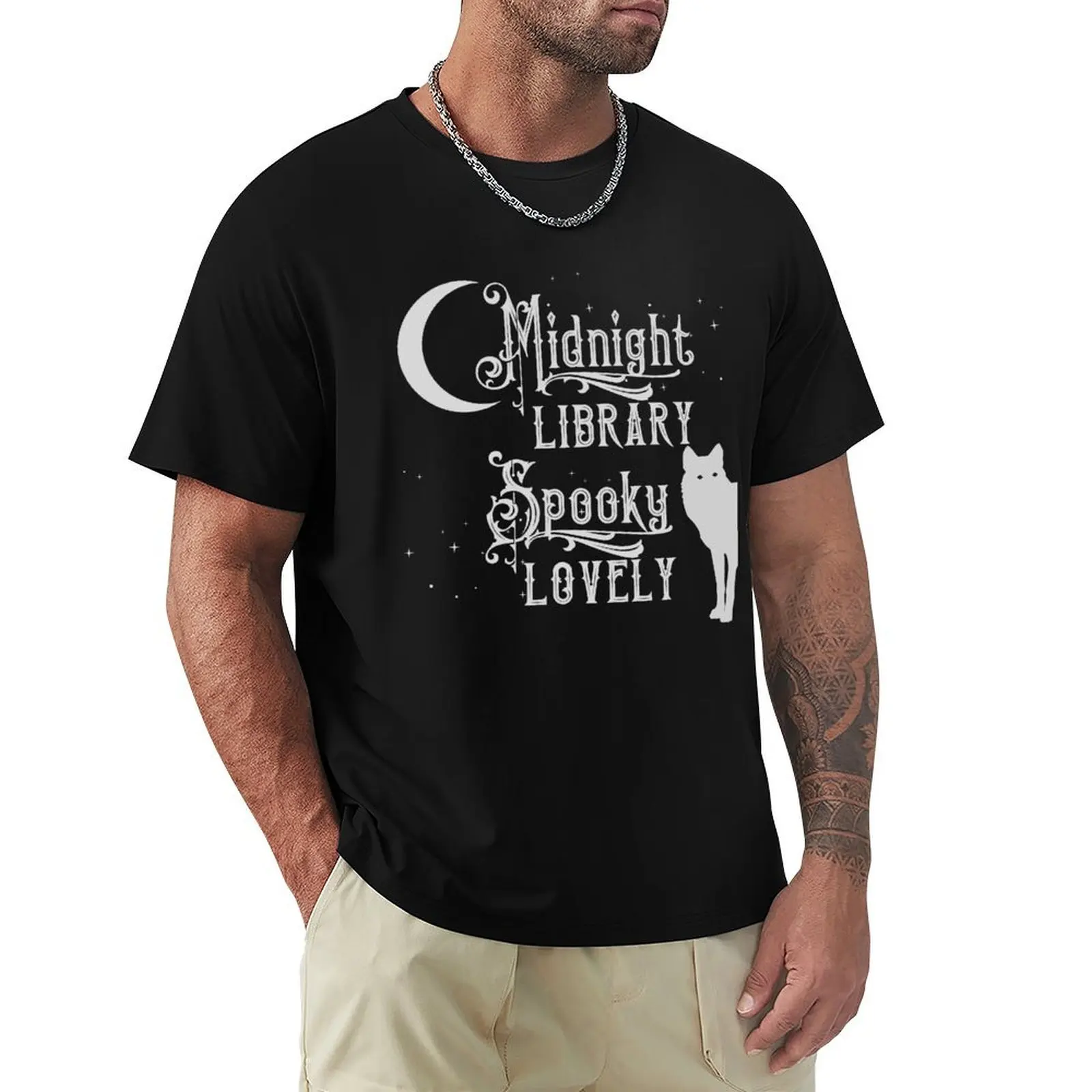 

MIDNIGHT LIBRARY SPOOKY LOVELY! (That's YOU!) T-Shirt Luxury man plain anime for a boy men tshirt