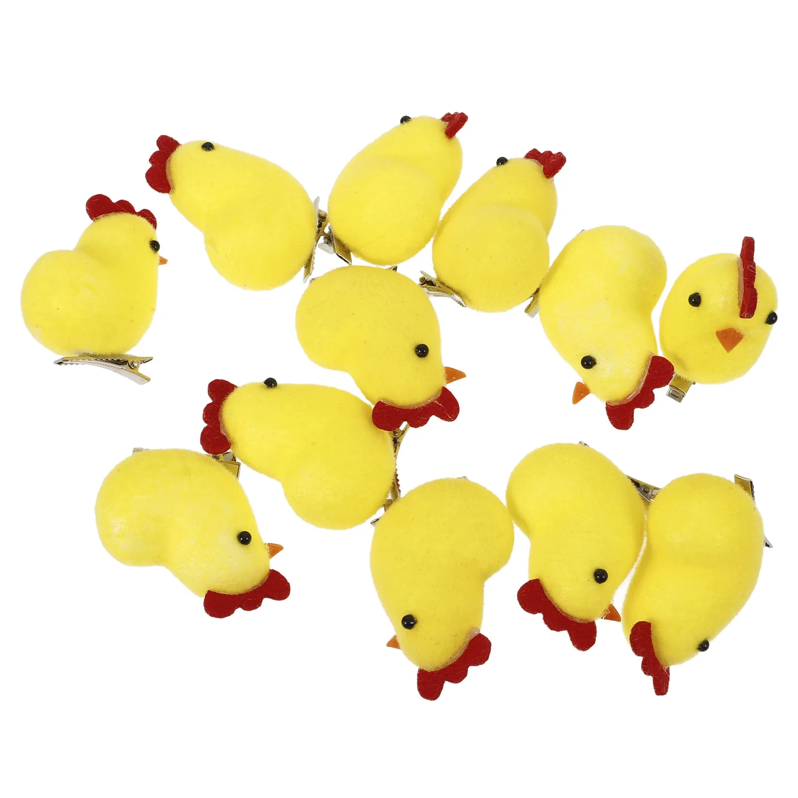

12pcs Yellow Chick Hair Clips Durable Easter Party Accessories Women Headdress Chicken Rabbit Ears Barrettes