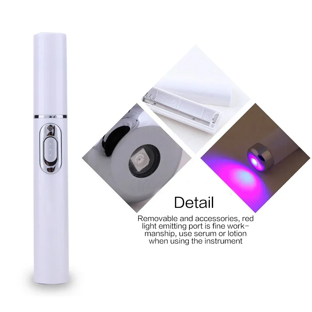 ปากกาเลเซอร์รักษาสิวด้วยแสงสีฟ้า, การบำบัดด้วยแสง LED บนใบหน้าสำหรับอุปกรณ์กำจัดริ้วรอยรอยแผลเป็น, อุปกรณ์ดูแลผิวความงาม