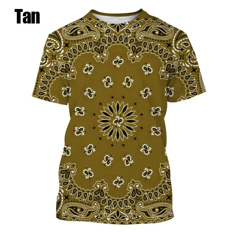 New Harajuku 3D Print Persia And India Paisley Pattern T Shirt For Men Hinduism Spiritual Totem Graphic Tee Shirts T-shirts Tees