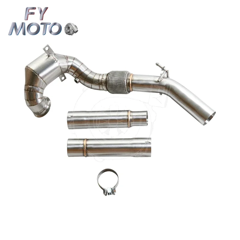 For Golf MK7 MK7.5 GTI EA888 catless with HS heat shield 2013+ Exhaust Downpipe