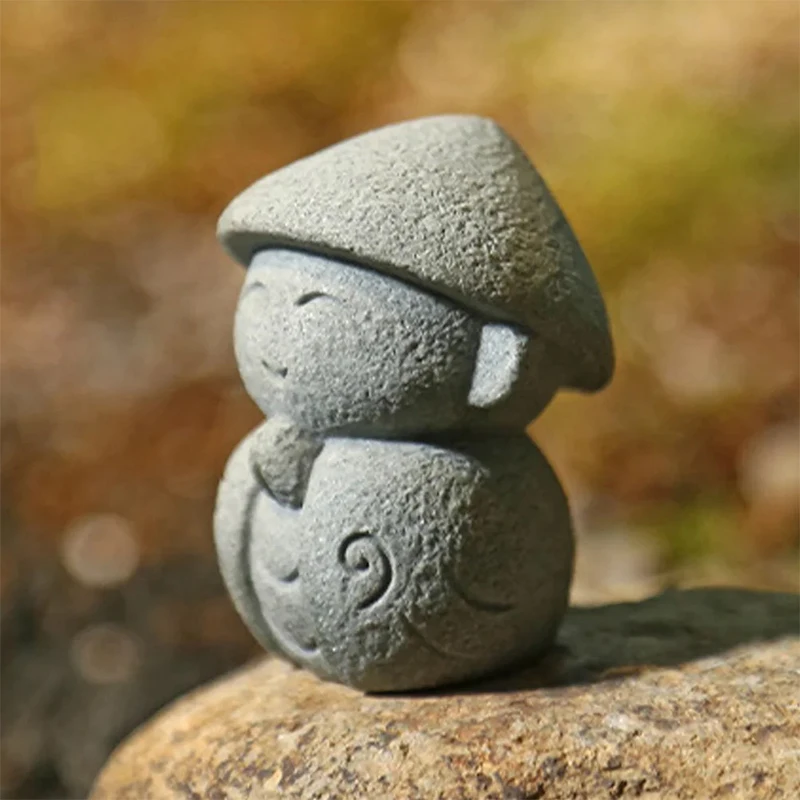 Buddha Statues Cute Little Jizo Buddha Sculpture Figurines Garden Ornaments Japanese Buddha Ksitigarbha Aquarium Bonsai