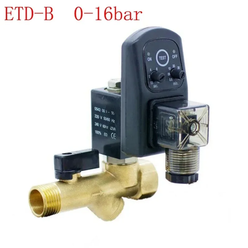 ETD-A ETD-B Automatic Electric Drain Valve 2 Way Water Valve Orifice 3mm 1/2 Inch Air Compressor Timing Solenoid Valve