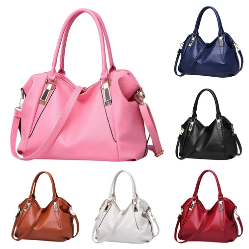 Bolso de mano de cuero suave a la moda para mujer, bolsos clásicos temperamentales de gran capacidad con asa superior, bolso de hombro tipo bandolera diario