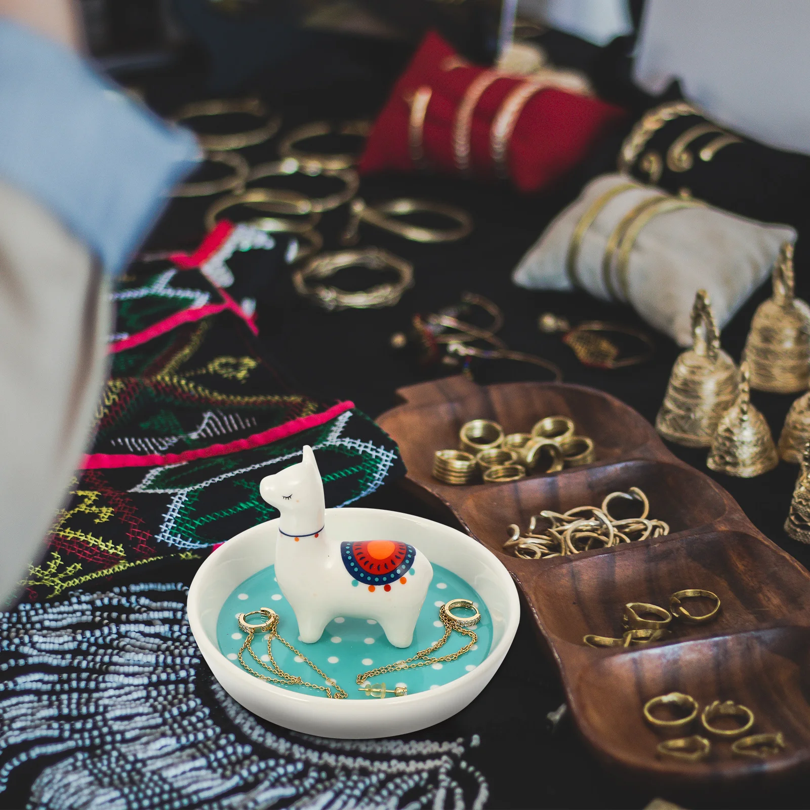 

Nordic Style Ceramic Jewelry Storage Plate Organizer Earrings Rings Watches Trinkets Holder Durable Long Lasting Gift Idea