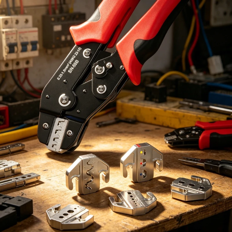 Crimping Tool Set For Dupont JST MOLEX Terminals,No/Pre Insulated Ferrules,Butt Connectors,Solar & Coax Connectors,SN-58B 6 Jaw